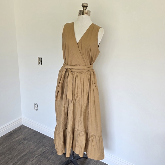 J.crew khaki midi belted dress size 12 - Picture 7 of 8